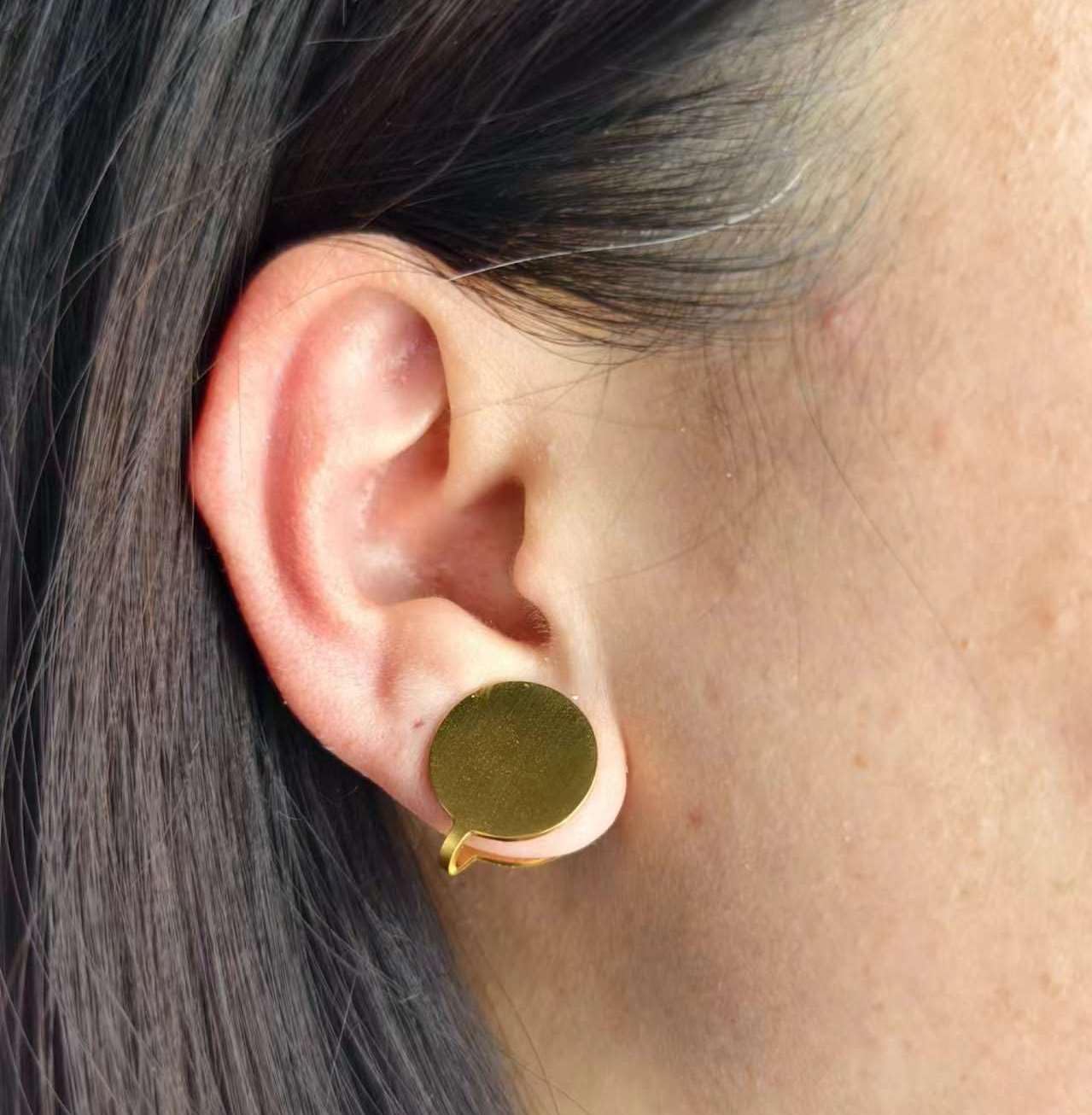 15mm & 10mm Keloid Pressure Earring Set for Women and Men | Clip on Compression Earrings for Swelling (Gold)