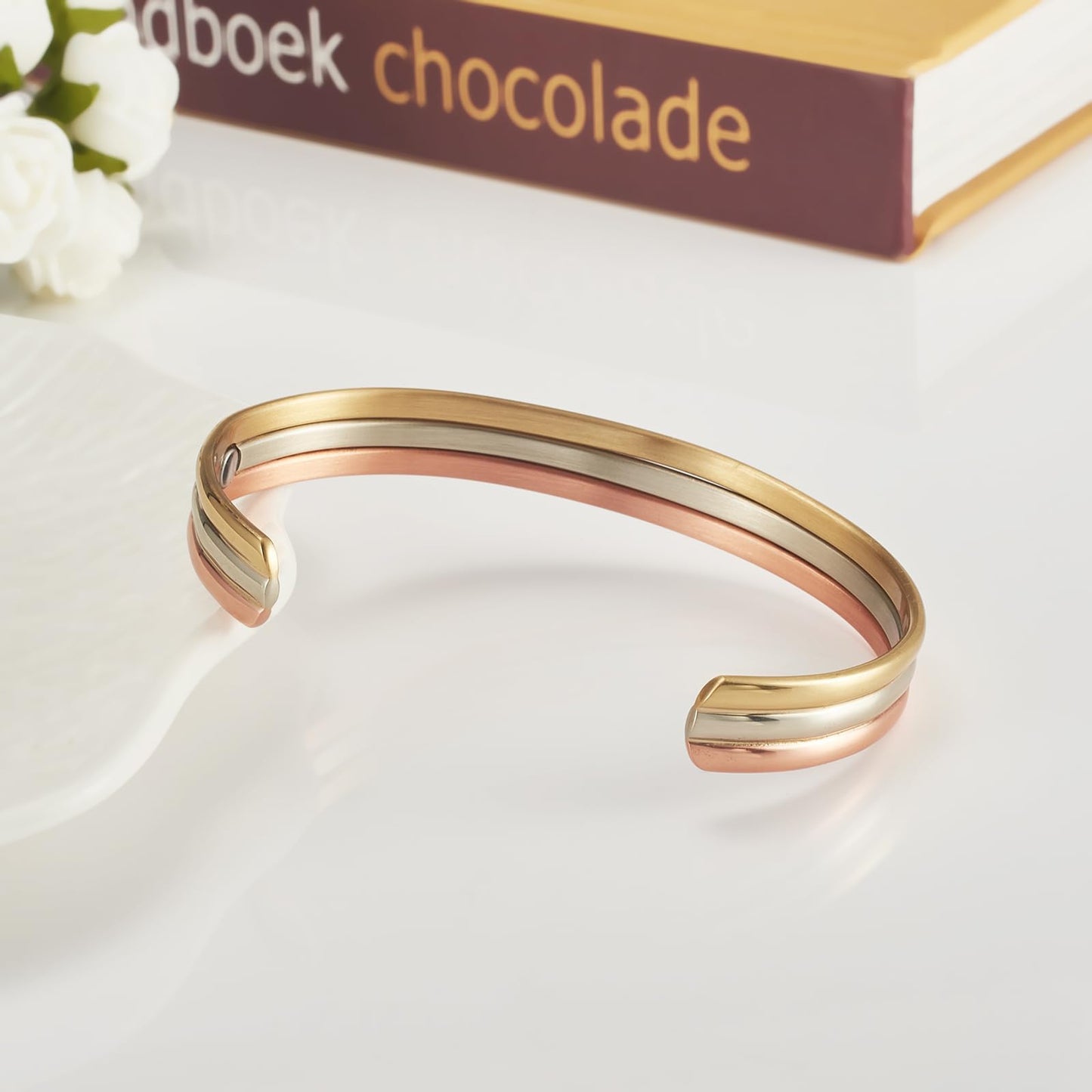 EnerCoppeX Copper Magnetic Bracelet for Women, Pure Copper Bracelet with 3500 Gauss Healing Magnets