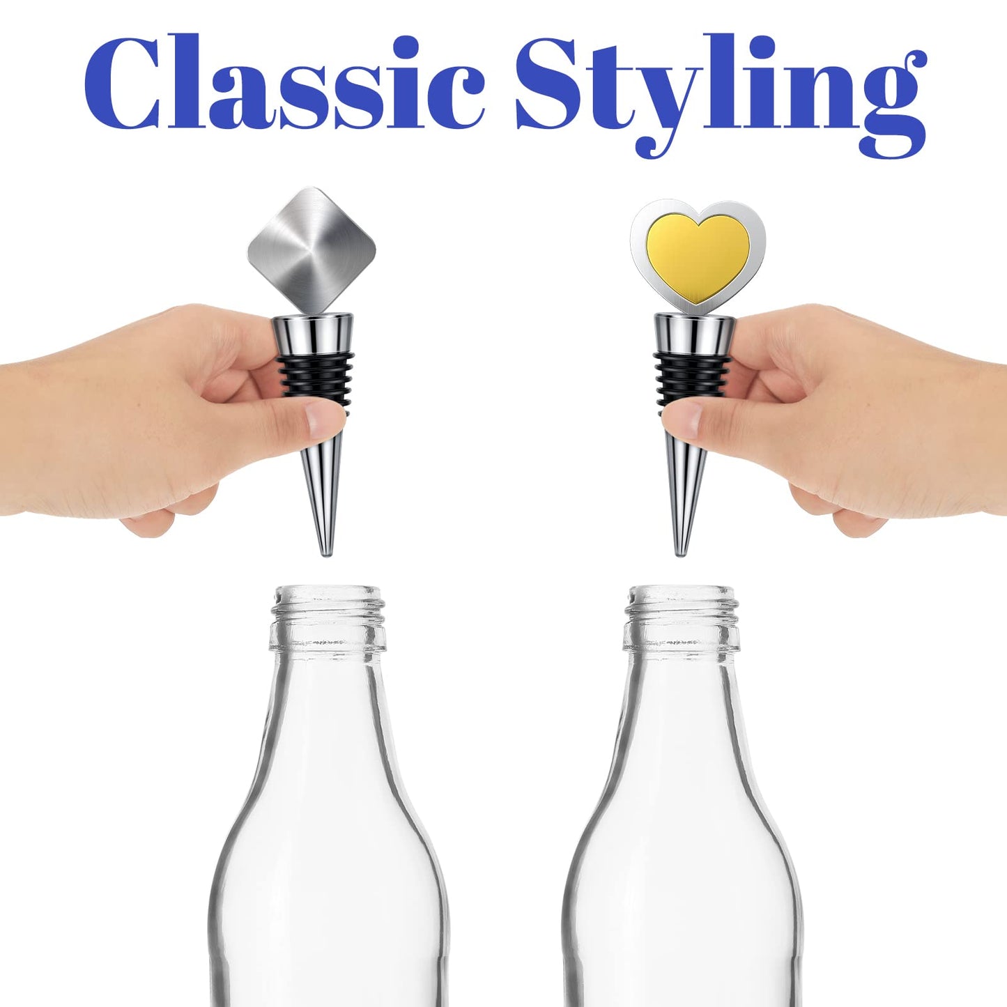 Honeydak 16 Pieces Metal Bottle Stopper Blank Stainless Steel Wine Bottle Stopper Kit Reusable Wine Saver Corks Hardware for Wedding Party Bar Turning