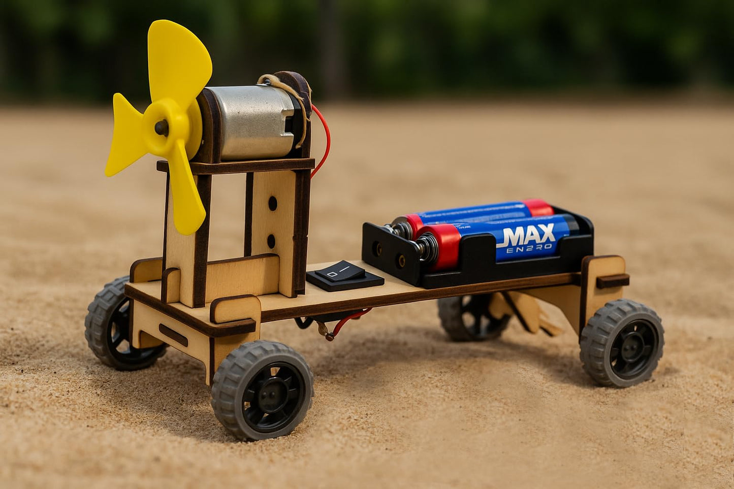 Exploration Woodcraft Kit – 5in1 DIY Set Featuring Wind Car, Periscope, Telegraph, Earthquake Alarm & More for Hands-on Discovery of Physics and Motion