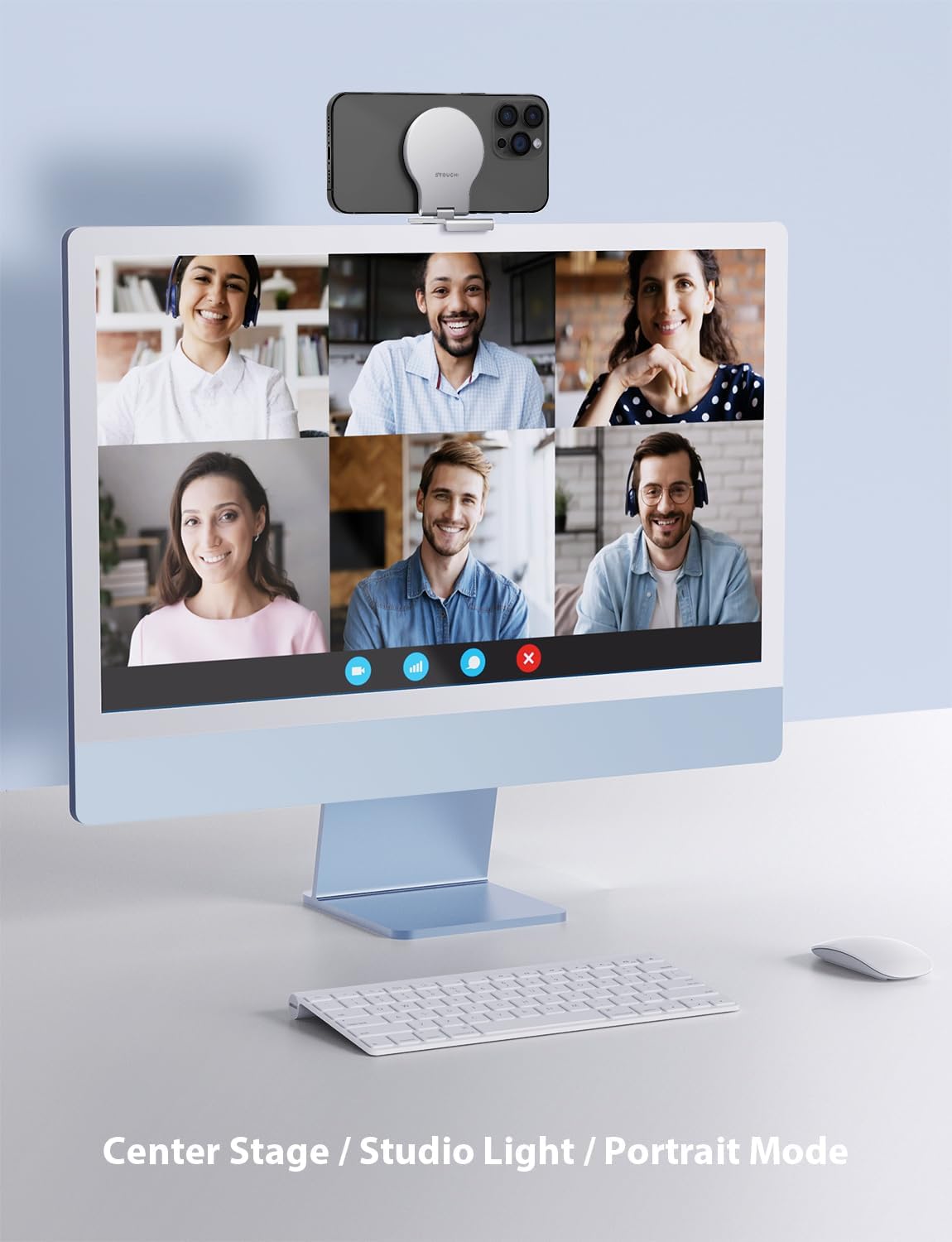 Stouchi Continuity Camera Mount for iMac, Desktop Monitor Compatible iPhone Webcam Mount with Mag-Safe