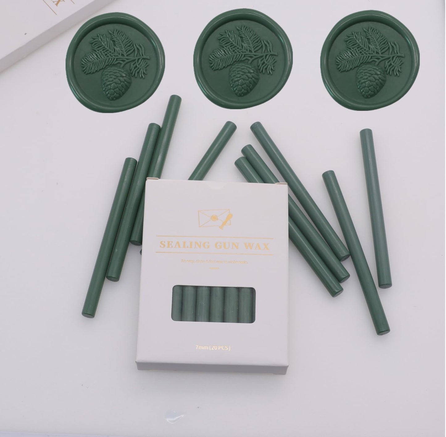 40 Pcs Glue Gun Sealing Wax Sticks for Wax Seal Stamp, Olive Green Sealing Glue Gun Sealing Wax Sticks Mini Glue Stick, Great for Wedding Invitations,Christmas Gift (Olive Green)