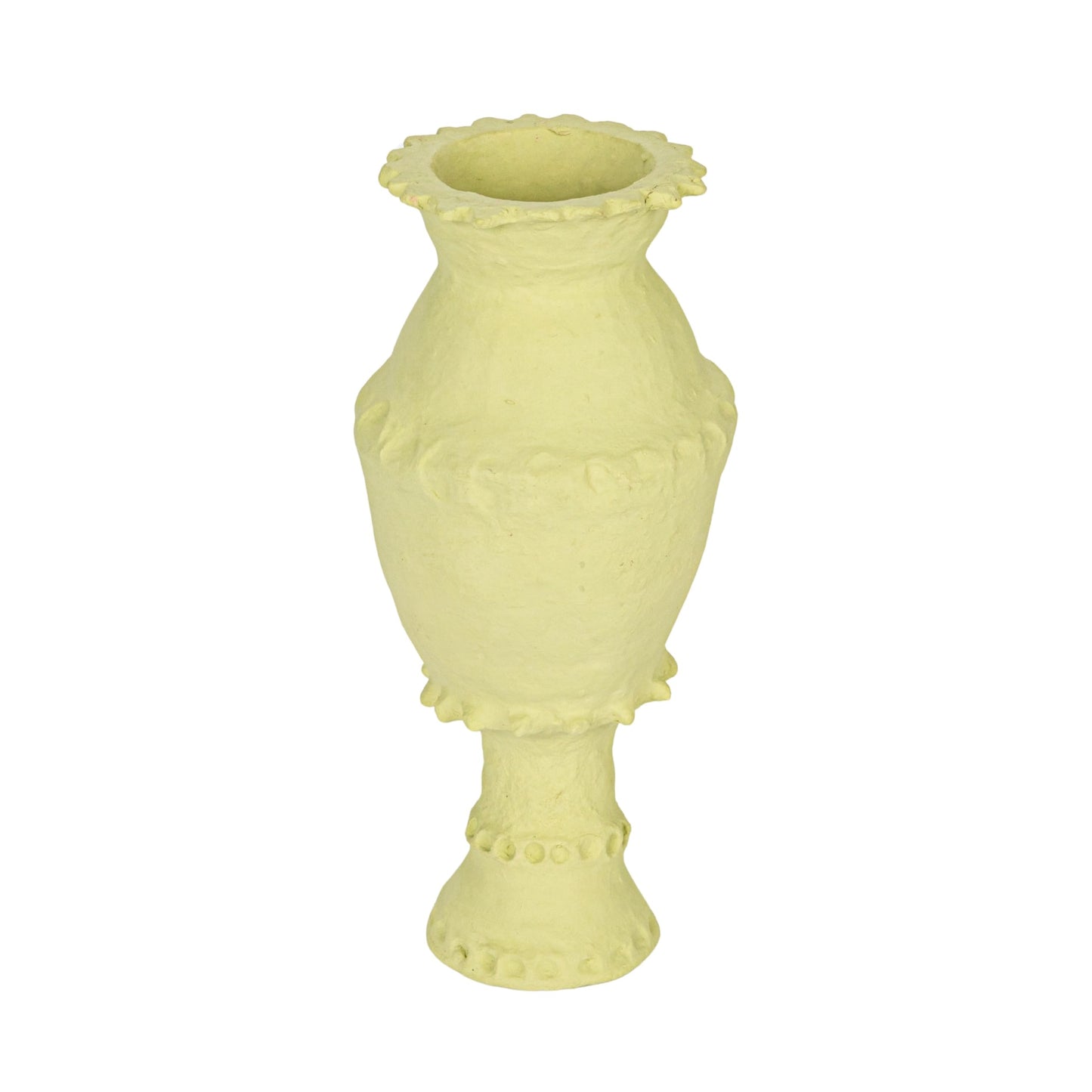 Creative Co-Op Handmade Paper Mâché Vase with Embossed and Debossed Design, Mint