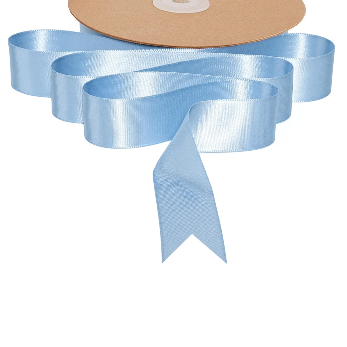 LaRibbons 1 Inch 50 Yard Double Faced Satin Ribbon,Light Blue Satin Craft Fabric Ribbon for Gift Wrapping Floral Bouquets Wedding Party Decoration