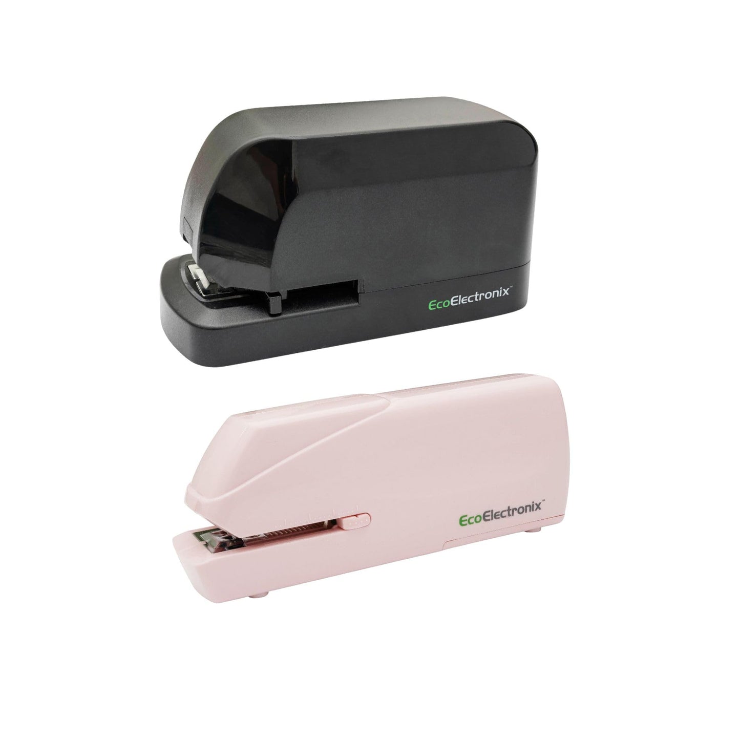 EcoElectronix Electric Stapler Bundle, Heavy Duty 45-Sheet Heavy Pro + Portable Automatic 30-Sheet Stapler Pink, Quiet Operation, Jam-Free, Easy Reload, AC Adapter & Battery Office Set
