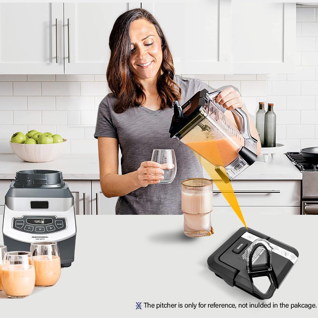 WARDFYT Locking Lid Replacement Compatible with Ninja BL660 BL770 NJ601AMZ Blender 72oz XL Pitcher NEW MODEL, Replacement NEWER Square Top Cover for Ninja 72 OZ Pitcher BL740 BL780 BL663CO BL771 BL772