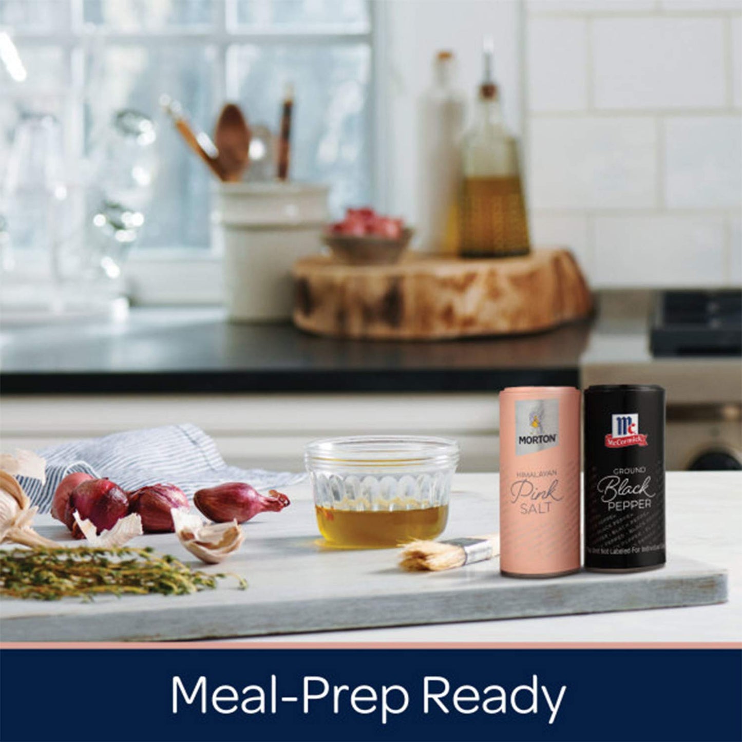 Morton Shaker Set - Himalayan Pink Salt (4 oz) & McCormick Ground Pepper (1.25 oz), 2-Piece Set (Pack of 6) for Cooking & Finishing