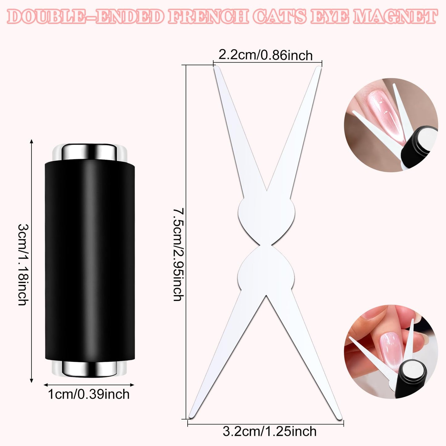 Vnjaoi Cat Eye Magnet + 4-PC Bunny-Shaped Nail Magnet for Cat Eye Nail Art Salon or Home