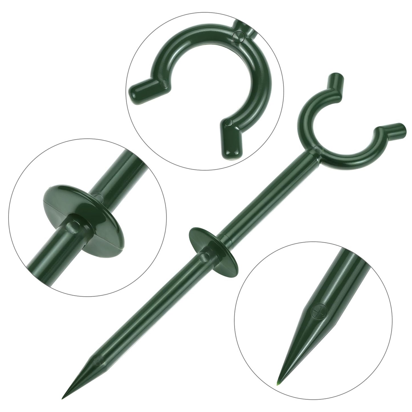 QWORK 3/4" Garden Hose Holder Brackets - 20 Pcs Plastic Outdoor Hose Guide Stakes Support Spike Tool