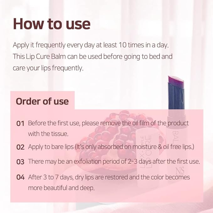 Lux Triple Lip CURE Glossy Balm HERA (Pink Red) (0.17oz) 4 million units sold in Korea, Natural Tinted Korean Lip Balm, Petroleum/Paraben Free, Lip Butter,lip balm hydrating