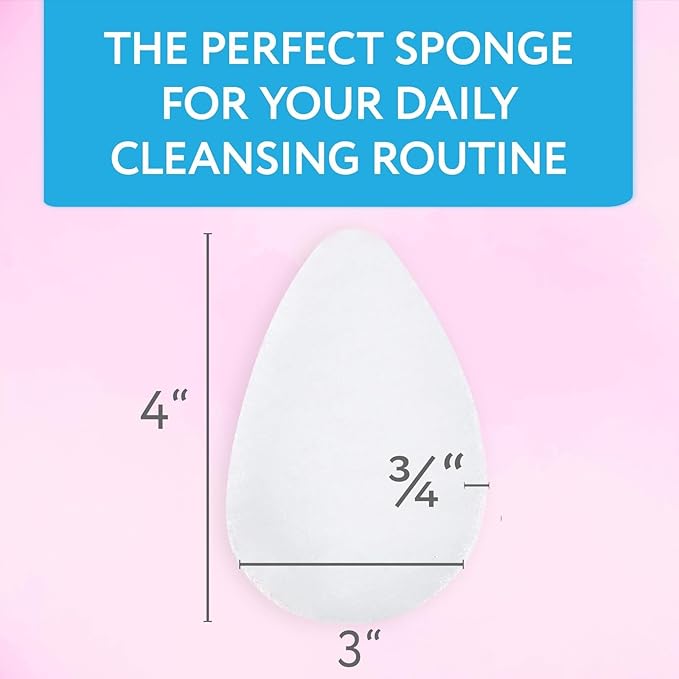10 Pack Facial Sponge for Daily Deep Cleansing - Regular Buff Style Exfoliating Pads for Removing Dead Skin, Dirt & Makeup - Normal to Oily - Made in The USA - Reusable Puf - White