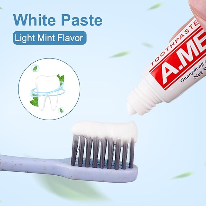 Toothpaste Bulk Travel Size, Disposable Small Travel Portable Mini Compact Pocket Size Toothpaste for Bad Breath, Vacation/Hotel/Camping Shelter/Homeless/Nursing Home/Charity 0.6 oz/ 17g (200 Tubes)