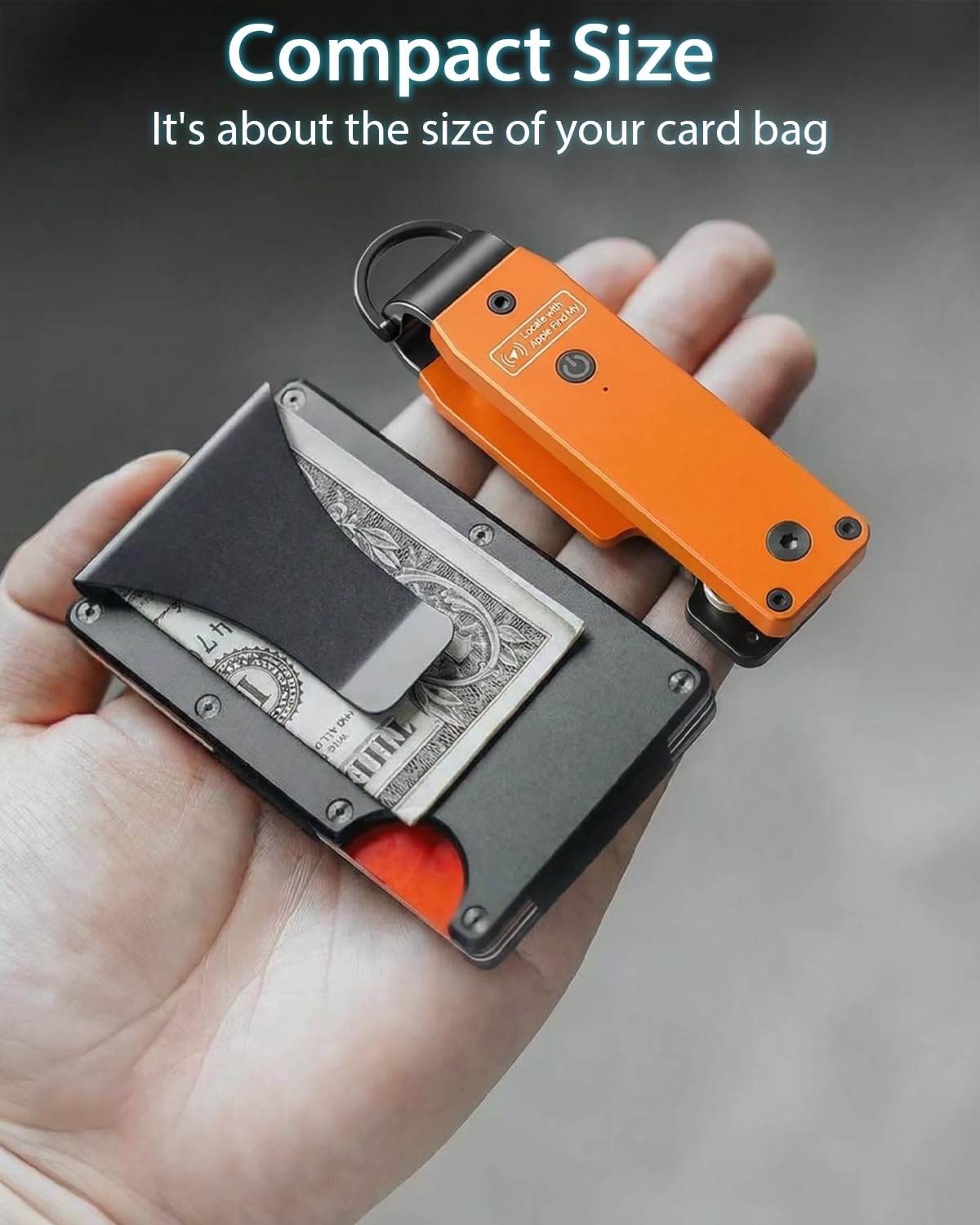 ShiChextasy Air Keychain with GPS Tracker : Lightweight Compact Key Holder for Outdoor Use - Minimalist Metal Key Organizer (Orange)