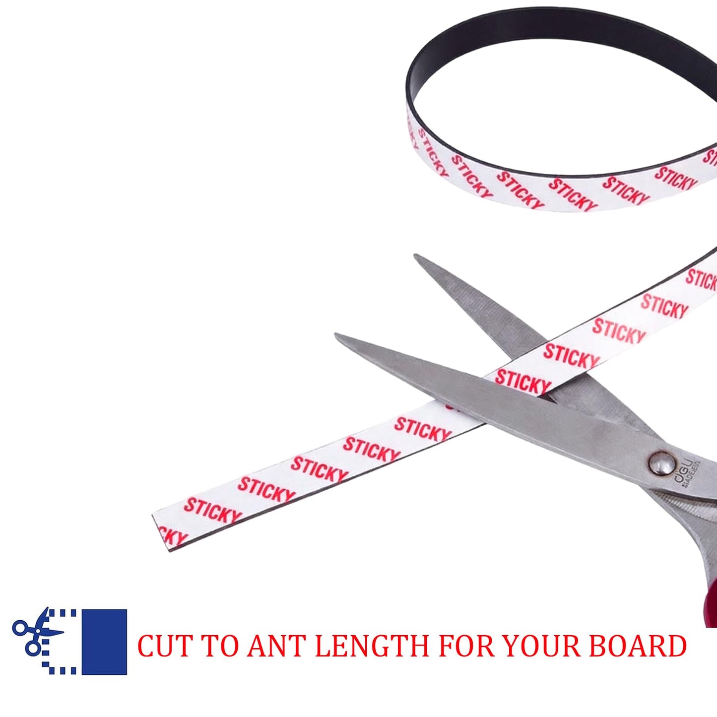 Towjug Sticky Anisotropic Magnetic Tape Roll (0.5in x20ft) - Flexible Magnet Strip with Adhesive Backing for Crafts, Kitchen, Whiteboards, Fridge, DIY Organization
