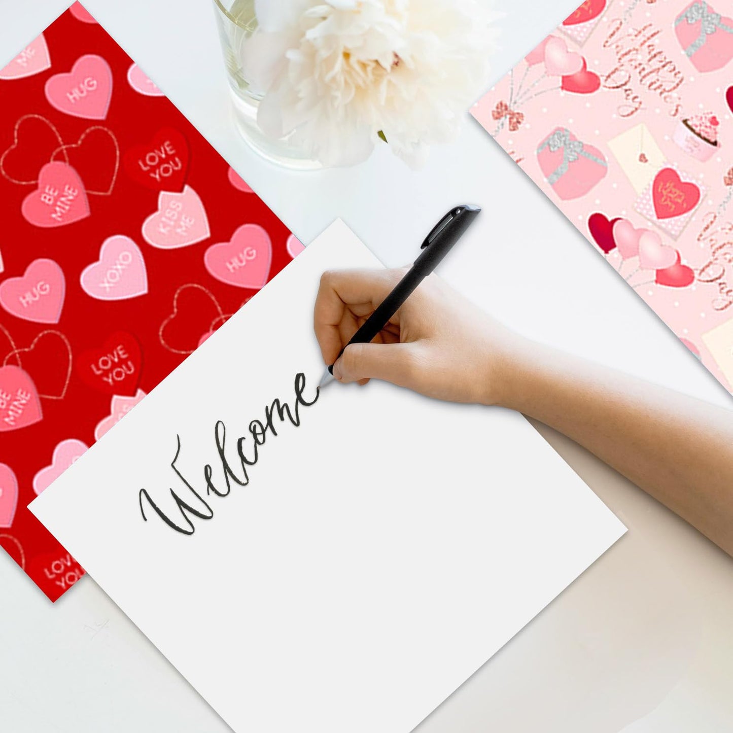 Valentine Hearts Scrapbook Paper Pad - 24 Sheets 6in Aesthetic Love Patterns Designed Decoupage Supplies for Journaling Folded Cardstock Making DIY Crafts Gift Wrapping Material