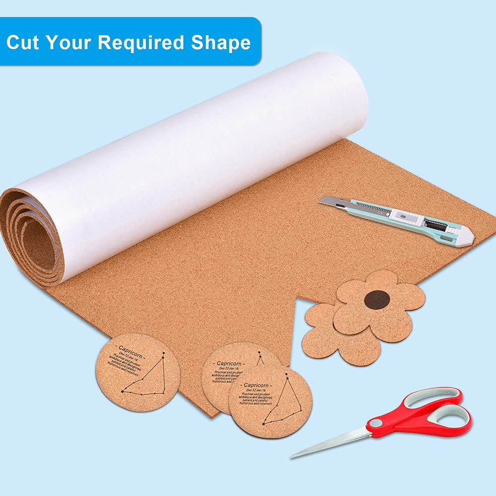 YCCYYCCY 3mm Self-Adhesive Cork Board Roll, 1/8" Thick Cork Boards for Walls, 40 x 120cm/ 47"x16" Cork Board Roll for Office, Home, School(3mm, 40x120cm)