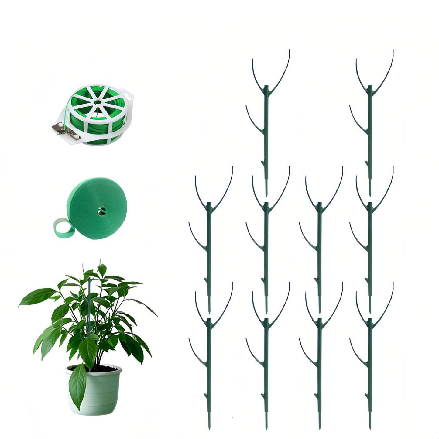 Stackable Monstera Moss Pole - 10 PCS Coir Plant Support Stakes for Indoor Plants, Bendable Totem Pole for Climbing Vines, Money Plant | Durable Indoor Plant Stakes (10 Pack)