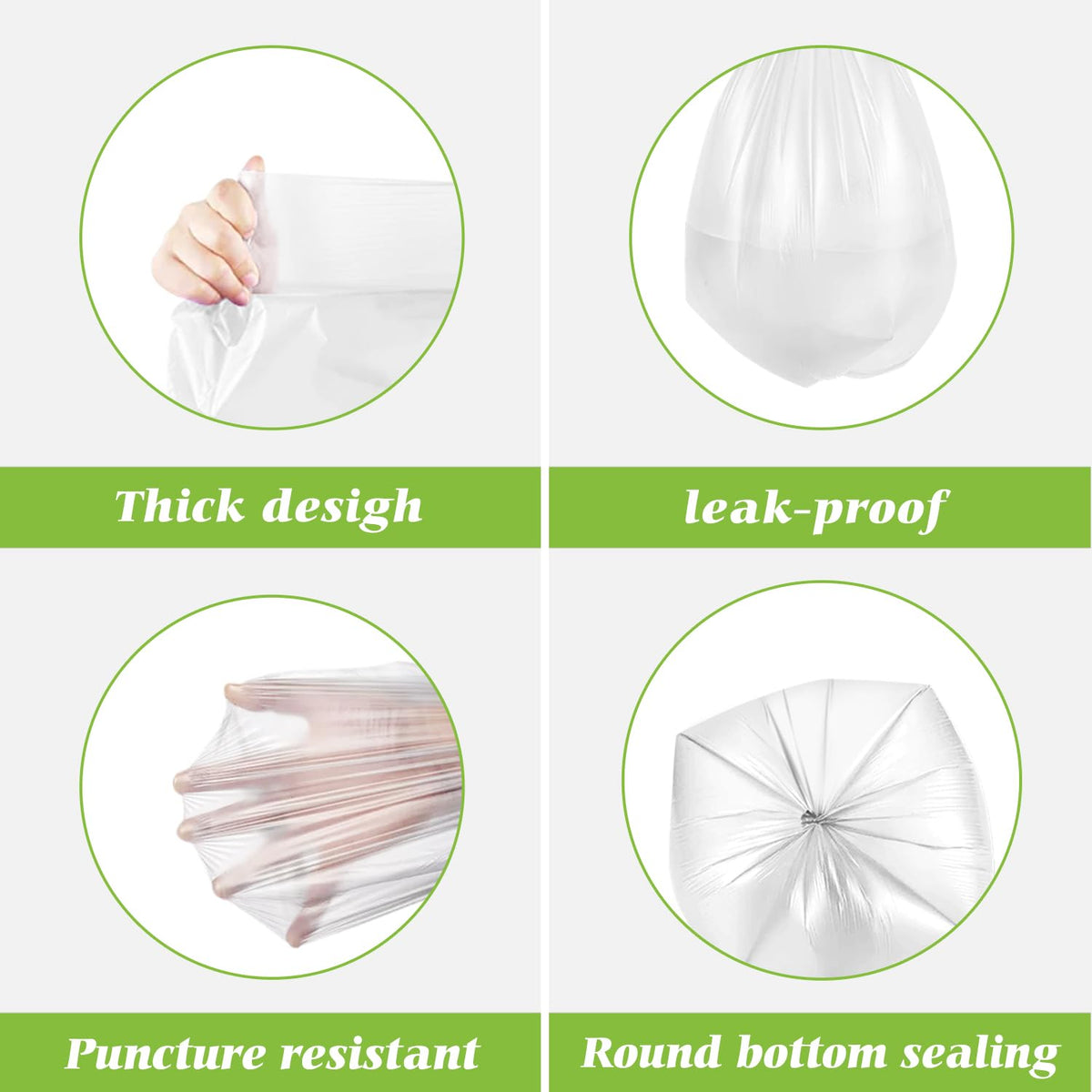 2.6 Gallon 330 Counts Strong Trash Bags Garbage Bags by Teivio