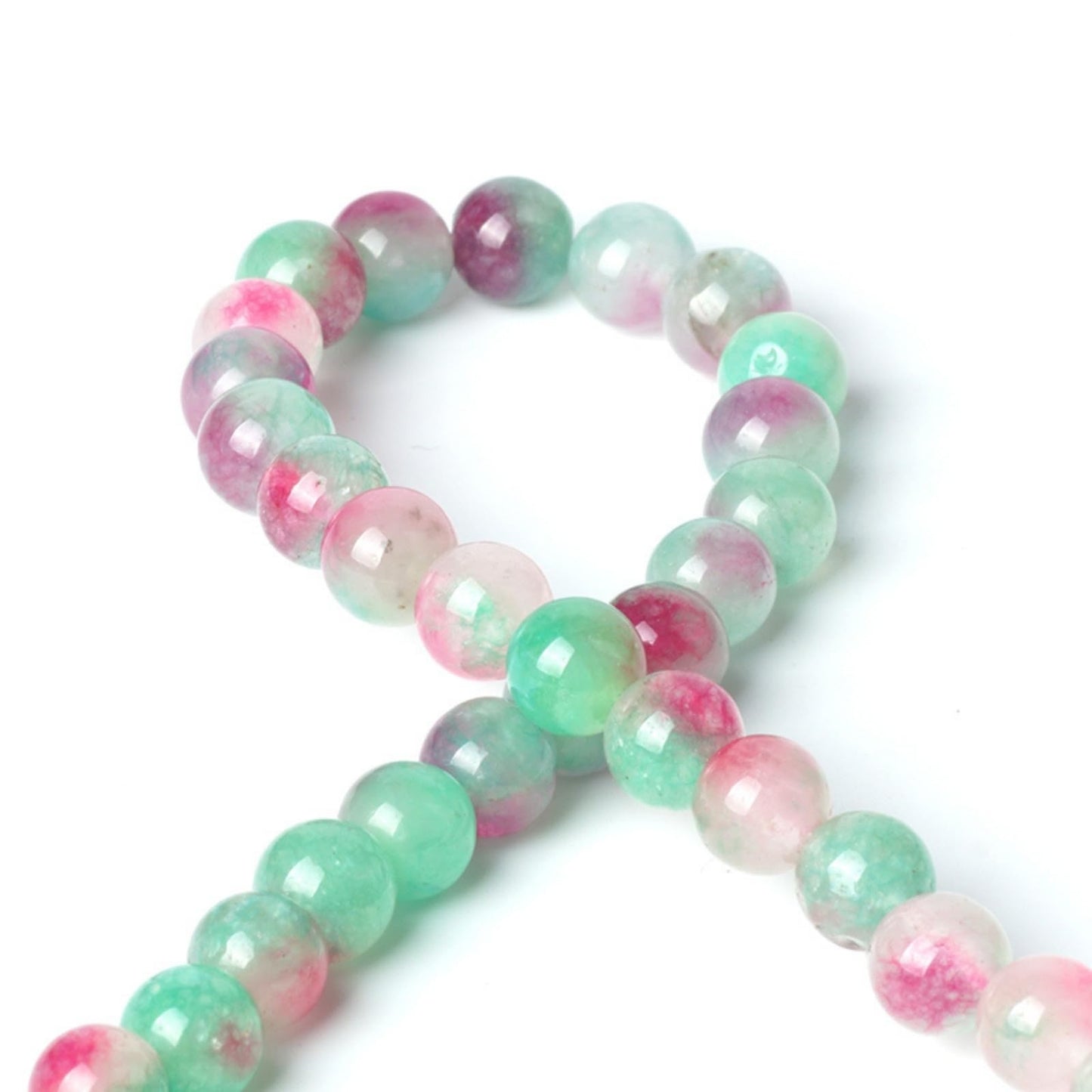 100Pcs Natural Stone 6mm Green Red Jasper Round Loose Gemstone Energy Healing Beads Hole Size 1mm DIY Smooth Beads for Bracelet Necklace Earrings Jewelry Making