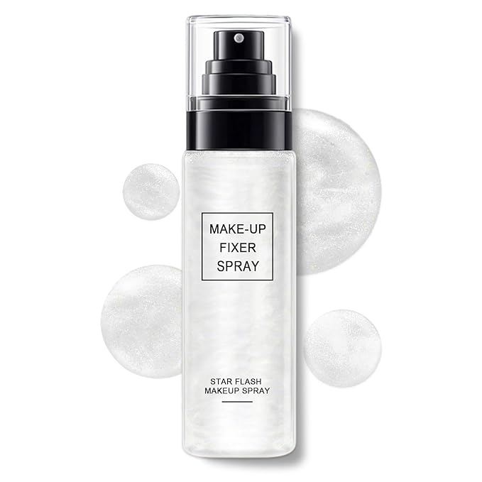 Glow Makeup Setting Spray, Shimmer Dewy Hydrating Setting Spray for Makeup Glowing Long-Lasting Radiant Finish, Lightweight Formula, All-Day Wear, 3.38 Fl Oz