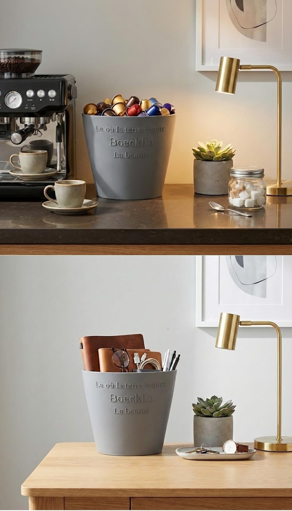 WDoptFY Modern Sleek Indoor Outdoor Pots for Artificial Flowers, Plant Pot for Fake/Faux Flowers, Versatile Decorative Desktop Vessel/Cachepot/Bin, Planter Vase, 1-PC, No Drainage Hole (Drillable)