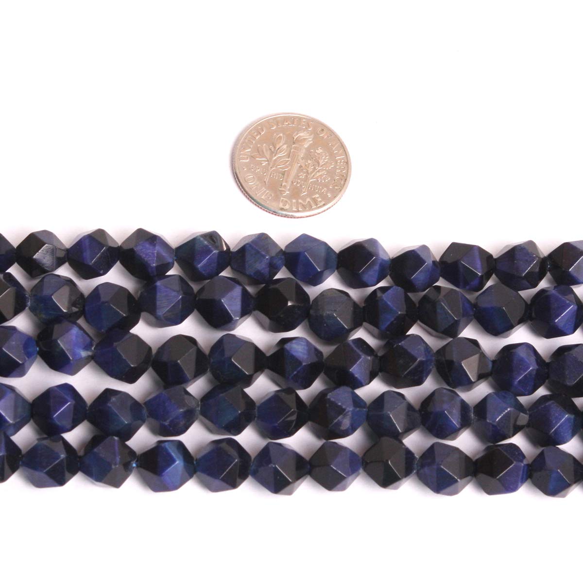 GEM-Inside 6mm Kyanite Gemstone Loose Beads Faceted Dyed Blue Cambay Crystal Energy Stone Power for Jewelry Making 15" (Blue Lapis, 8mm)