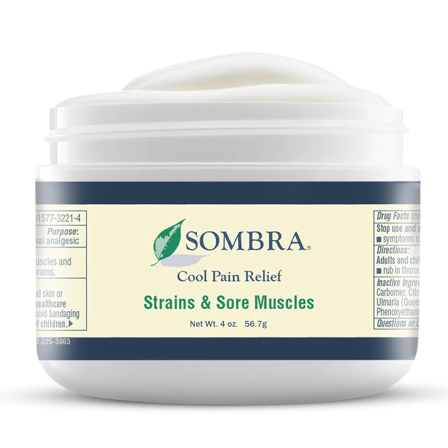 Sombra Original Cool Therapy Gel Cold Pain Relief for Swelling, Growing Pains, Soreness, Post-Workout, Vegan Formula Free of Artificial Fragrances, Dyes, NSAID, Wax, Petroleum, Alcohol - 4oz Jar