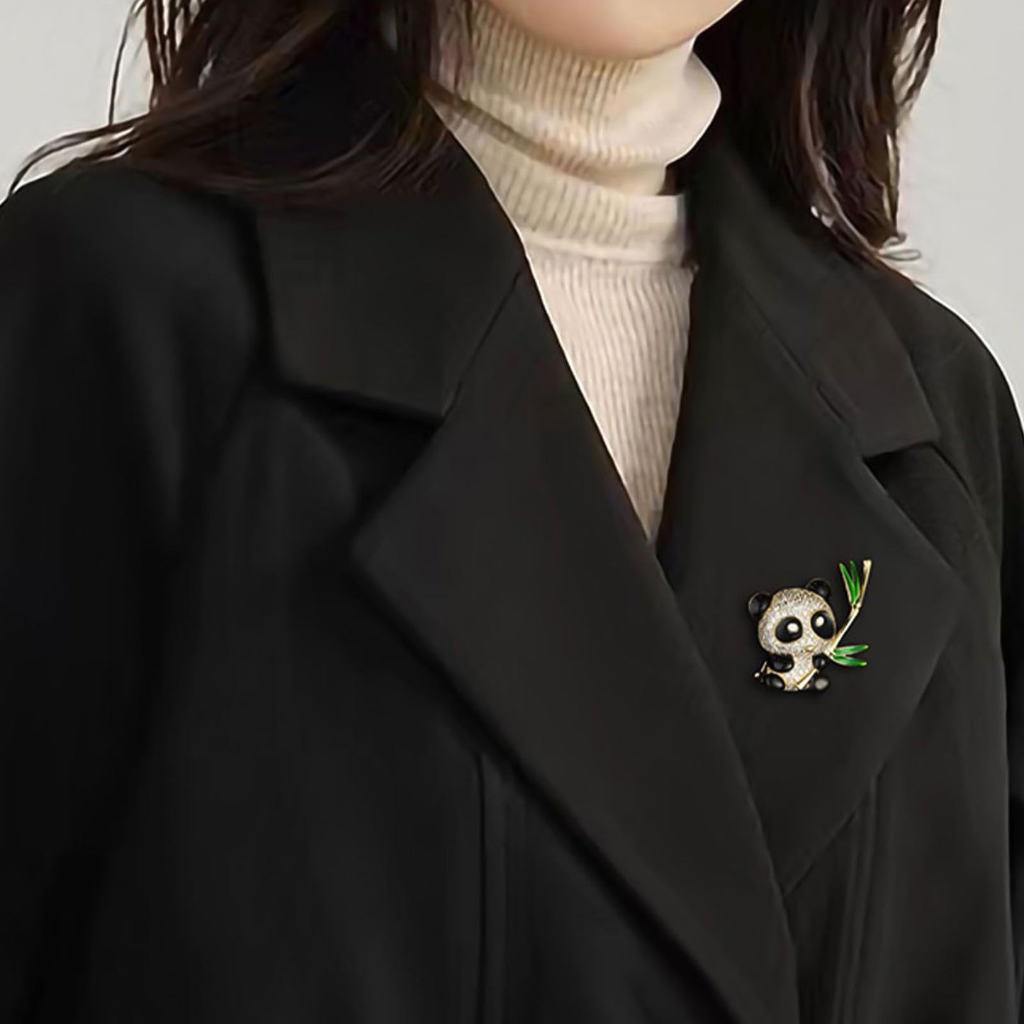 HETICA Women Animal Floral Brooch Pin Accessory Perfect as a Gift for Anniversary Celebrations, Parties, Or Everyday Wear (Panda)