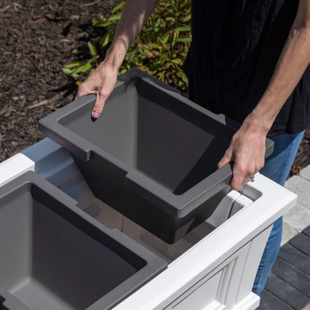 Step2 Atherton 24" x 39" x 19.5" Self-Watering Planter Box Bundle with Mayne Fairfield 4ft Window Box
