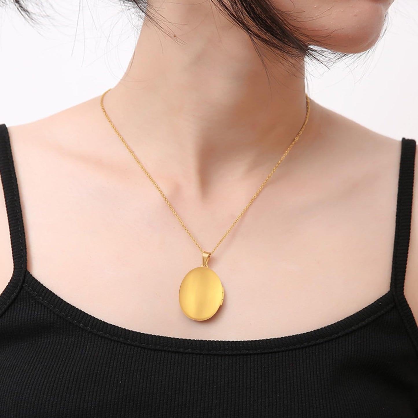 PHOCKSIN Gold Oval Locket Necklace 12 Birth Flowers Personalized Necklace that Holds Pictures Customized Gifts Locket Necklaces for Birthday