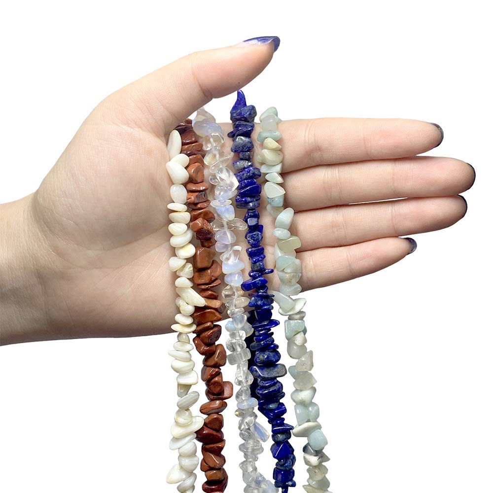 31 inches Chip Stone Loose Gemstones Beads Drilled Strand for Jewelry Making (Yellow Jade)