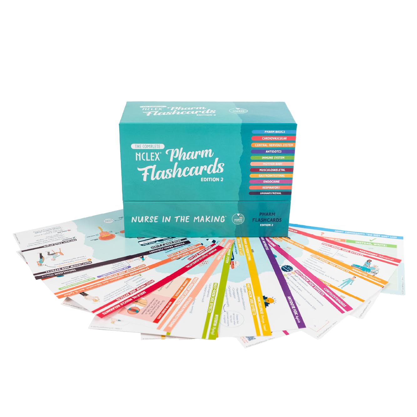 Pharmacology Flashcards – Nurse In The Making – 150+ Nursing School Medication Cards for NCLEX, ATI & HESI Prep – Drug Classes, Side Effects & Study Tips for RN & LPN Students