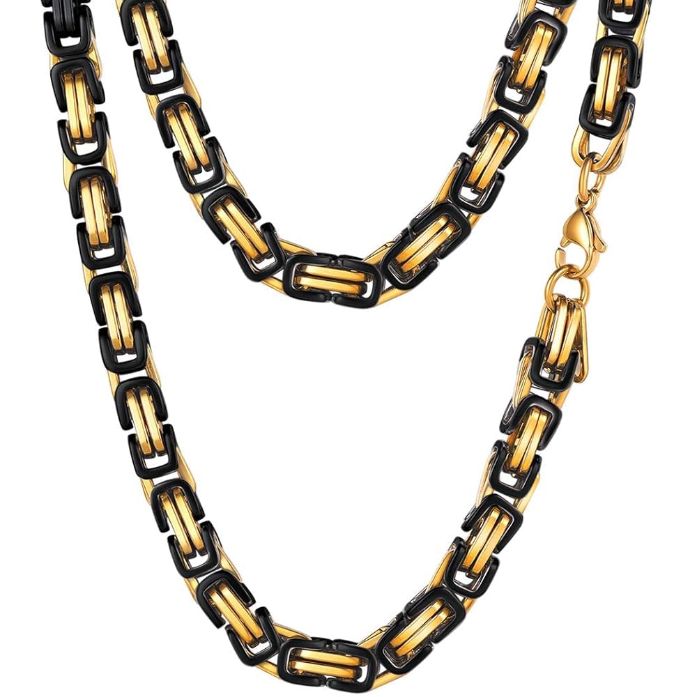 PROSTEEL Biker Necklace Long Necklaces 28 Inch Black Chain For Men