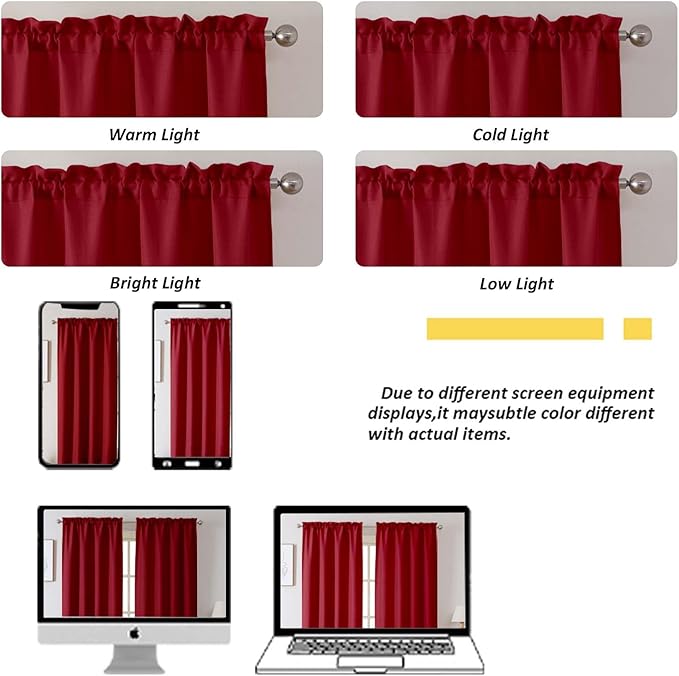Chyhomenyc Red Curtains 78 Inch Length 2 Panels Set, Faux Linen Textured Light Filtering Soft Airy Farmhouse Curtain Drapes for Living Room Bedroom, 40Wx78L