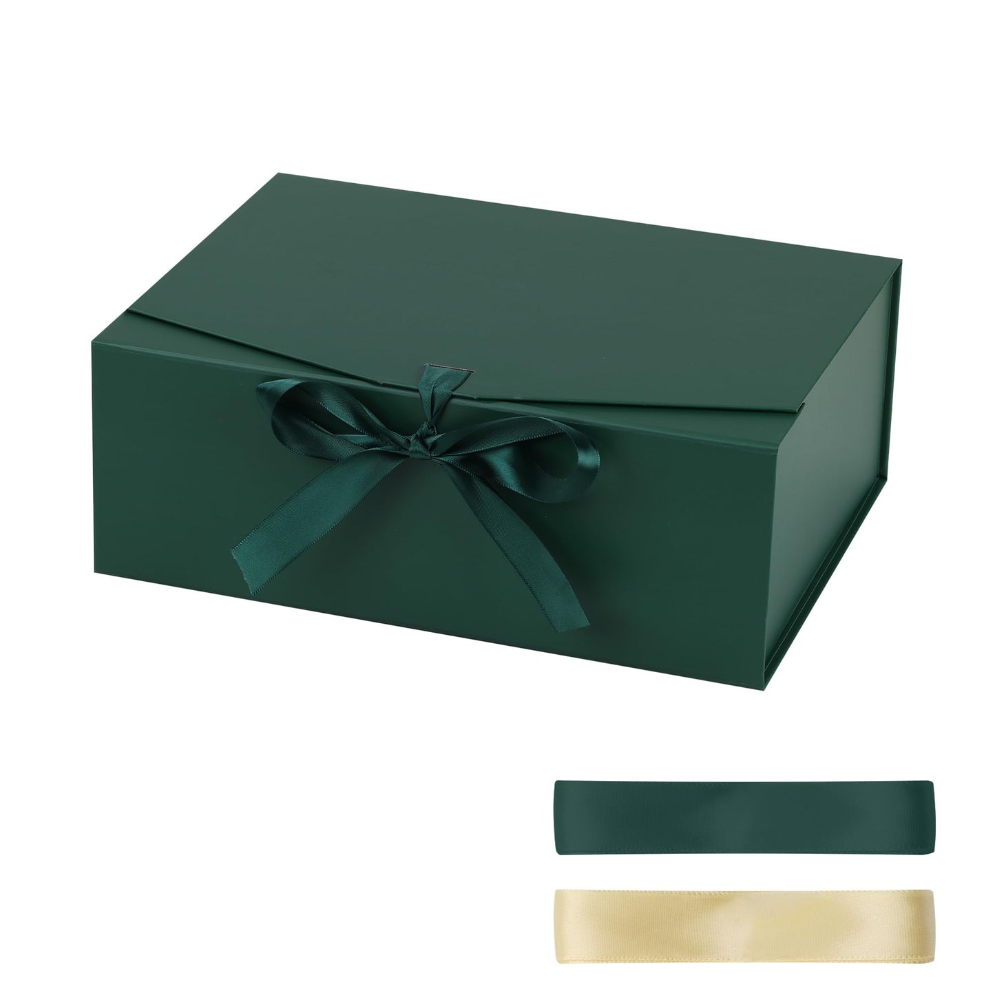 STOBOCTER Gift Box,13.5x10x5 Gift Boxes with Lids for Presents,Green Magnetic Gift Box for Wrapping,Birthday, Wedding, Bridesmaid Proposal, Christmas,Includes Ribbon,Card