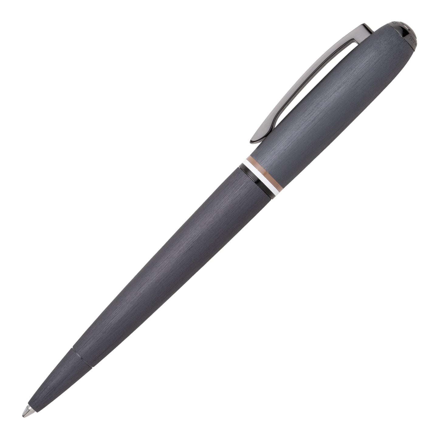Hugo Boss Contour Iconic HSH3414D Ballpoint Pen Brass and Aluminium Black Length 13.6cm Blue Ink