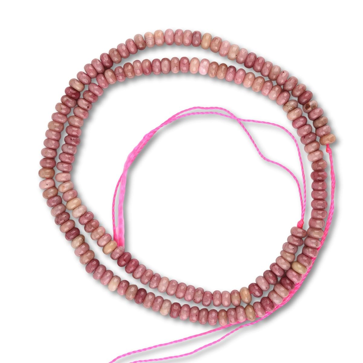 160pcs 4x2mm Natural Rhodochrosite Disk Rondelle Spacer Semi Precious Gemstone Loose Stone Beads for Jewelry Making 15 Inch