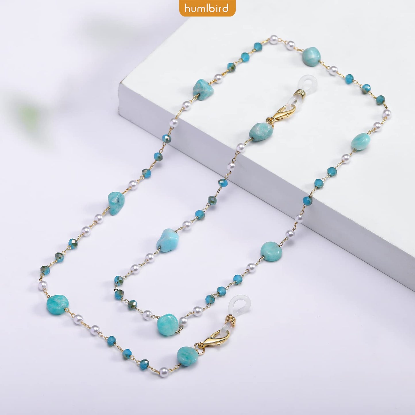 humlbird Eyeglasses Chain for Women Stylish Mask Lanyard Natural Stone Mask Chain Eye Glasses Holder Strap Around Neck