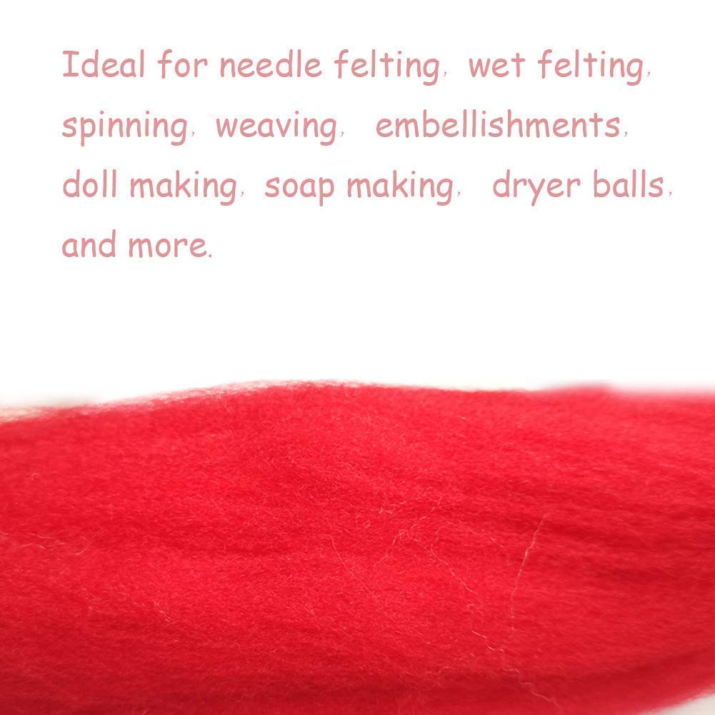 2 Pcs Wool Roving Bulk - 8.82oz Super Wool Chunky Yarn, Wool Roving Top for Needle Felting, Soft Felting Wool Supplies for Hand Spinning, Felting, Blending, Weaving and DIY Craft