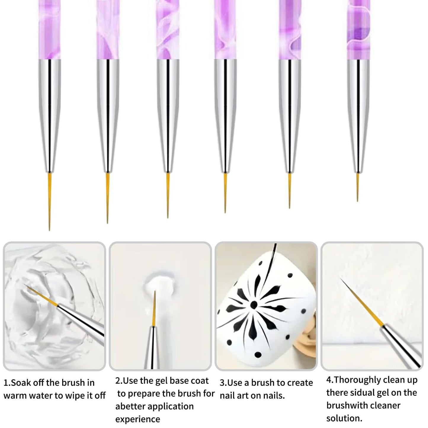 28Pcs Purple Handle Nail Art Brush Set - All-in-One Manicure Tool Kit with Cuticle Brush, Dust Brush, Liner Brush & Builder Gel Brushes for Salon & DIY Nail Art