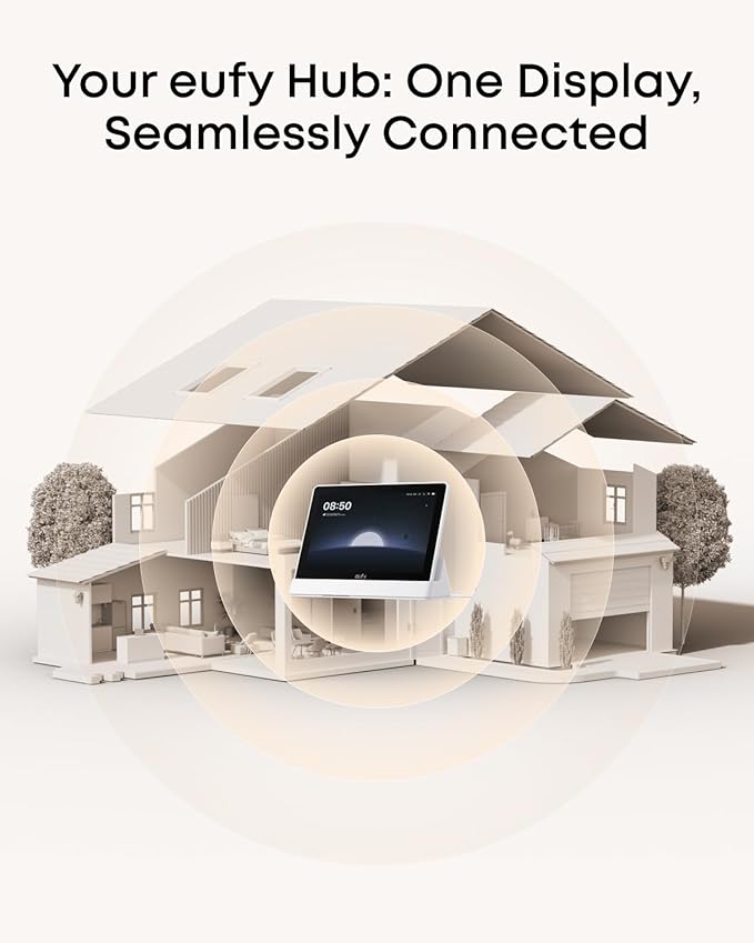 eufy Security eufy Smart Display E10, Smart Home Hub, 8" Control Panel, Compatible Devices, Four Views on One Screen, Instant Door Alerts, Daily Event Reports, One Tap Control