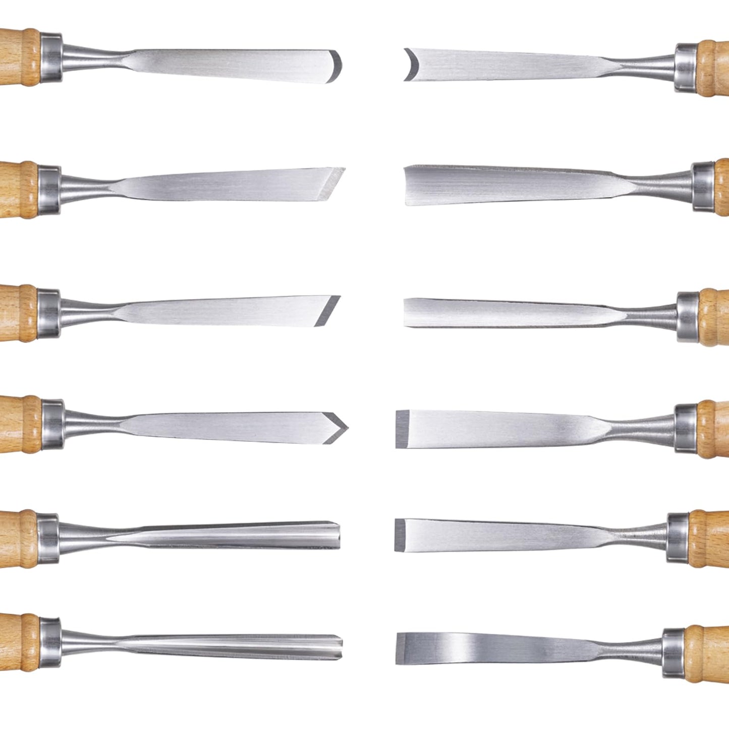 Falling in Art 12Pcs Wooden Carving Chisel Set, Woodworking Tools Set with a Leather Pouch, Full Size Knife Gouge Kit for Carving Projects, Ideal for Beginners and Professionals