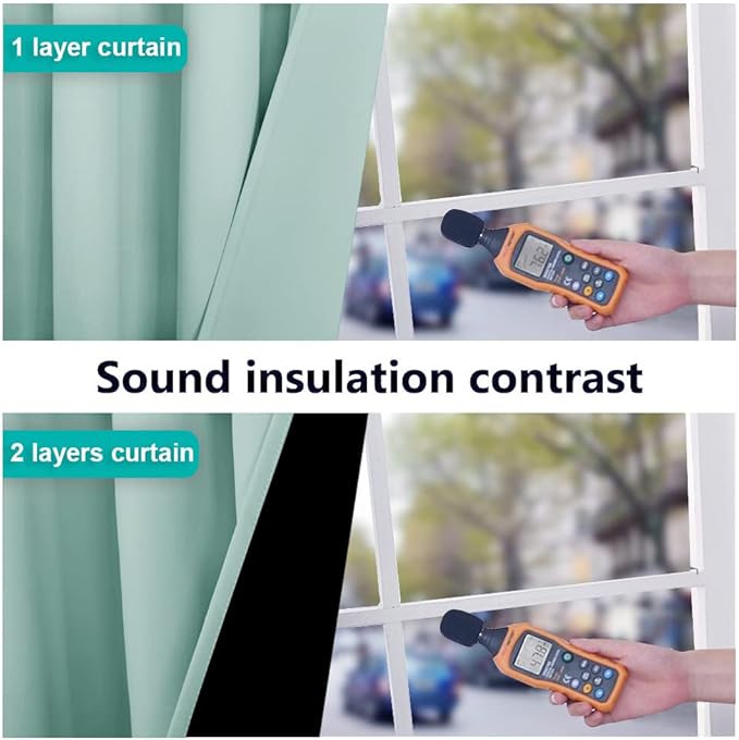 NICETOWN Full Shading Curtains 96 inches Long 2 Panels Set for Windows, Super Heavy-Duty Black Lined Blackout Curtains for Bedroom, Privacy Assured Window Treatment (Aqua Blue, 55 inches W)