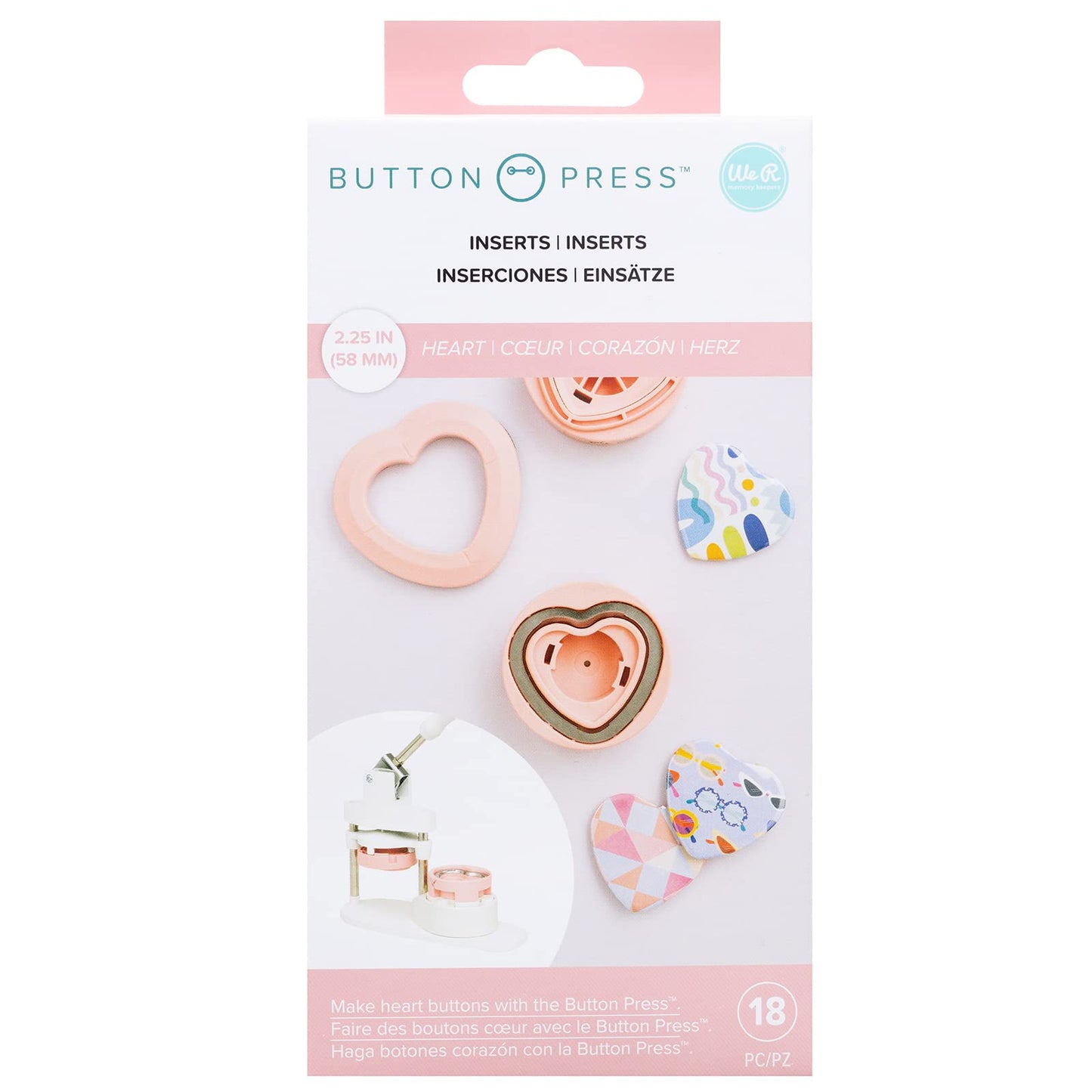 We R Memory Keepers Button Press Inserts-Heart