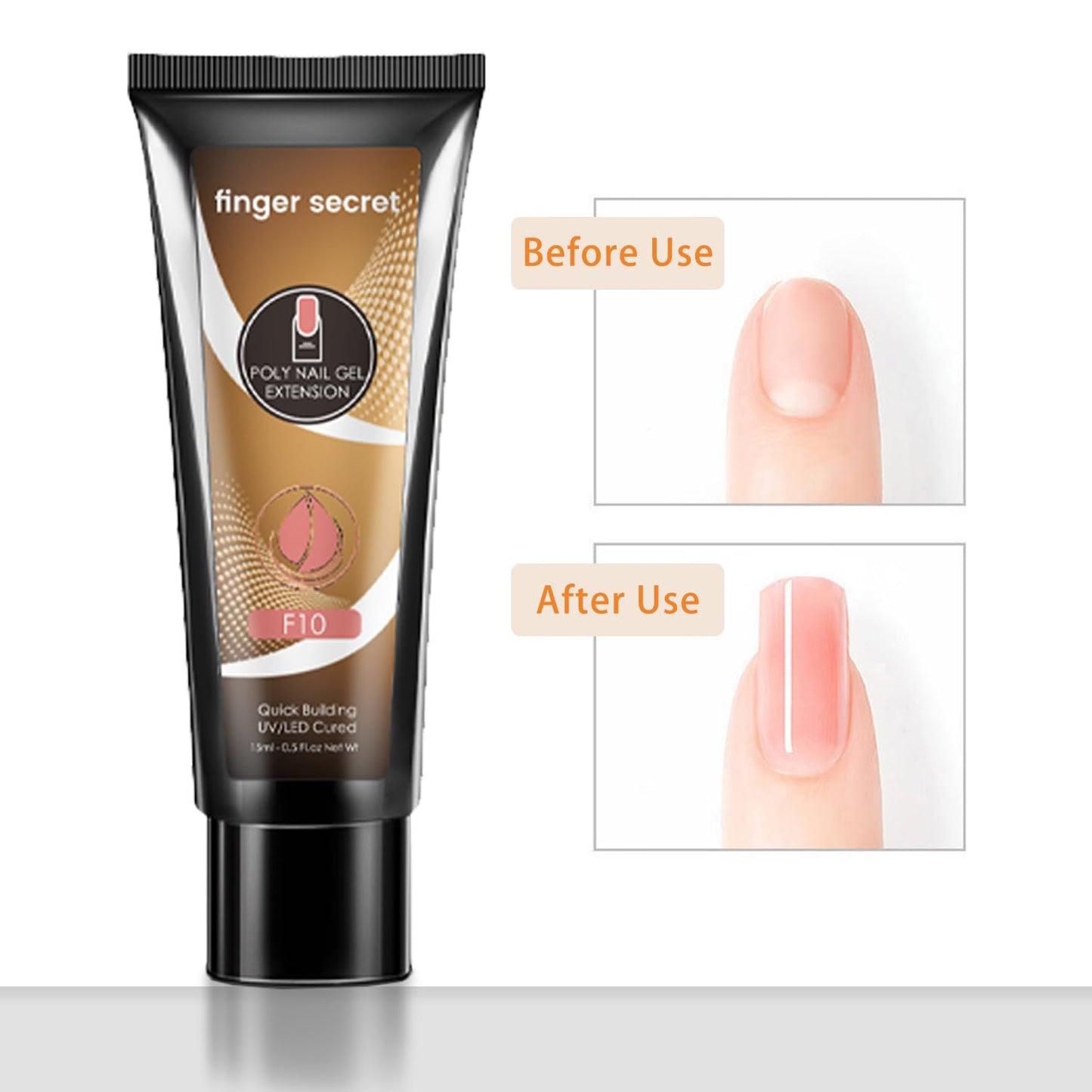 Poly Gel Nail Kit - Professional Nail Gel Set with Slip Solution and Lamp Nail Art Design for Beginner, All-in-One French Kit, Nail Thickening Solution (Package 5)