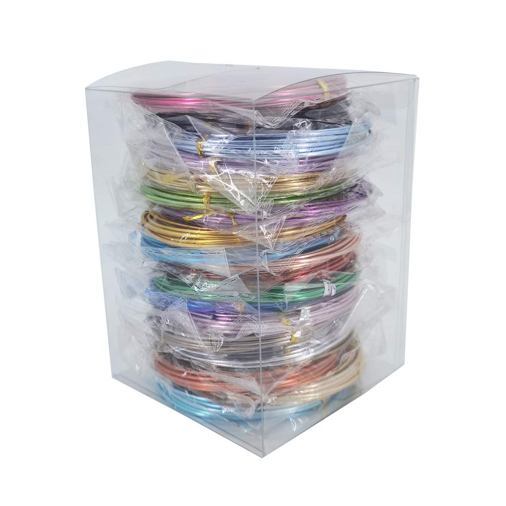 Inspirelle 20 Colors Aluminum Craft Wire Bendable Metal Wire for Jewelry Craft Making, 3M Each Color (12 Guage (2.0mm))