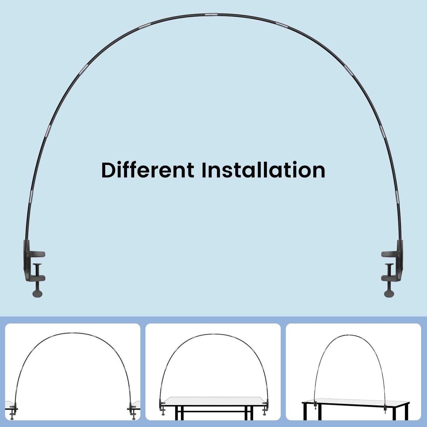 AXHJ 13Ft Adjustable Balloon Arch Stand Kit, New Reusable Table Balloon Arch Kit with Base High Strength Glass Fiber Pole for DIY Party Wedding Birthday Baby Shower Kids Decorations