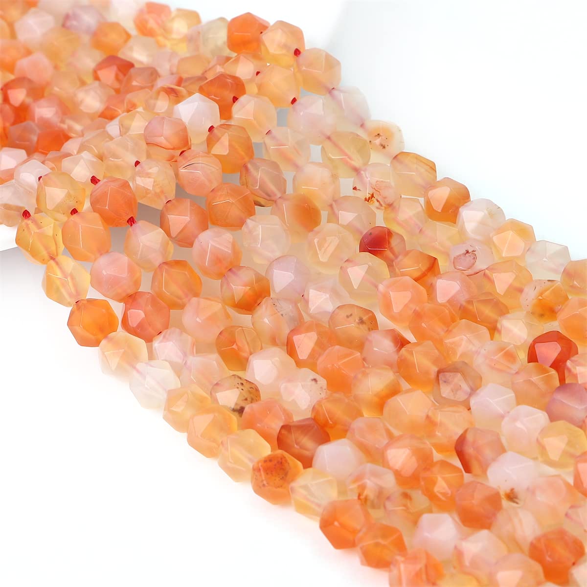 BEADIA Faceted Natural Sunstone Stone Round Beads 8mm 36cm/Strand for Jewelry Making