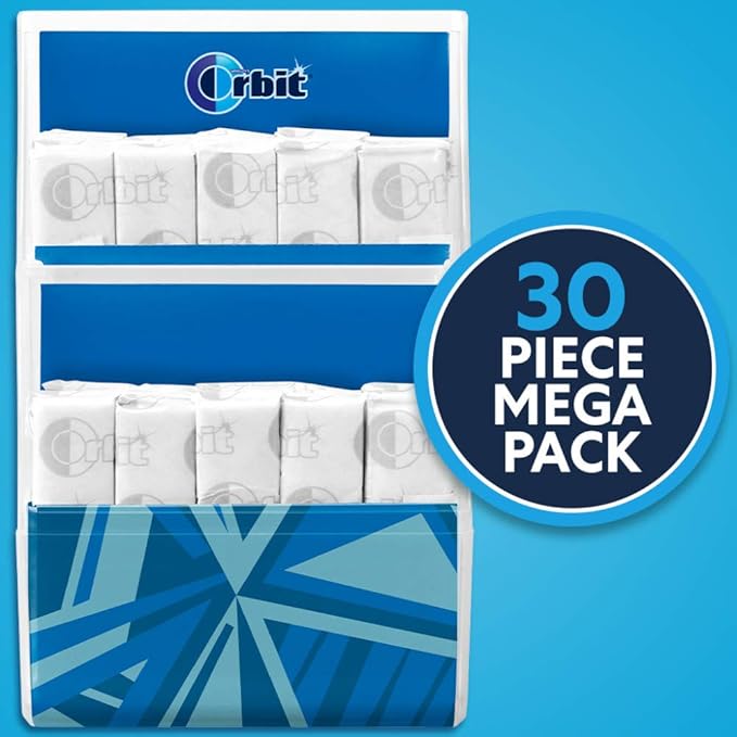 ORBIT Peppermint Sugar Free Chewing Gum - Chewing Gum Bulk Pack, 32.1 oz, 30 Count (Pack of 6)