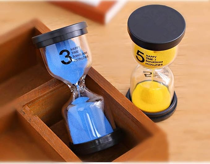 Hourglass Timer 3 Minute Sand Timer： Colorful Sand Clock 3 Minute, Small Blue Sand Watch 3 Min, Plastic Hour Glass Sandglass Timer for Kids, Games, Classroom, Kitchen, Decor
